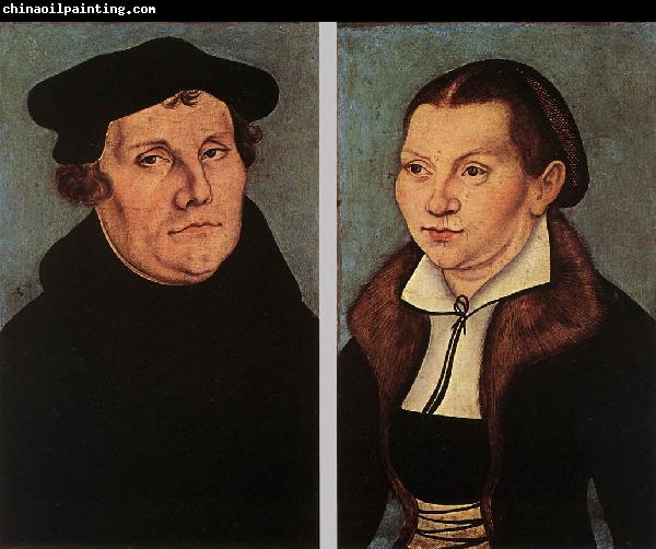 CRANACH, Lucas the Elder Portraits of Martin Luther and Catherine Bore dfg