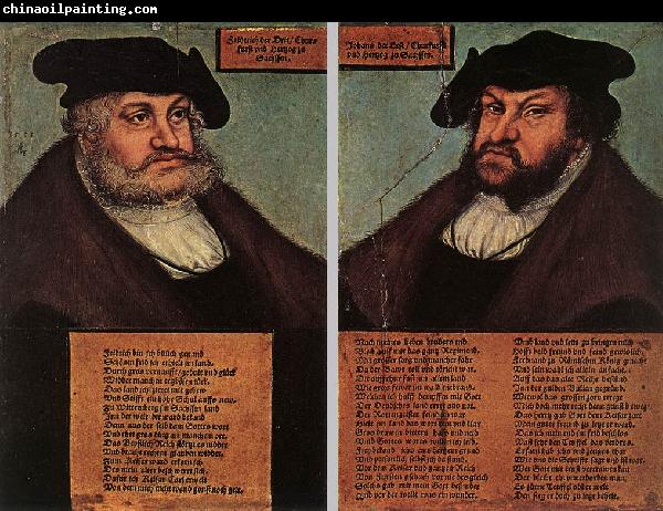 CRANACH, Lucas the Elder Portraits of Johann I and Frederick III the wise, Electors of Saxony dfg