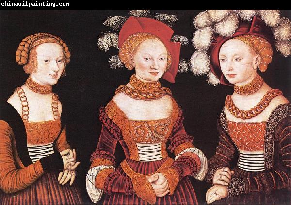 CRANACH, Lucas the Elder Saxon Princesses Sibylla, Emilia and Sidonia dfg