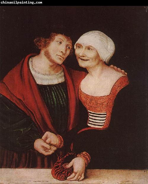 CRANACH, Lucas the Elder Amorous Old Woman and Young Man gjkh