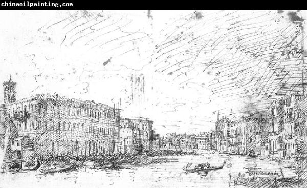 Canaletto The Grand Canal Seen from Rialto toward the North ff