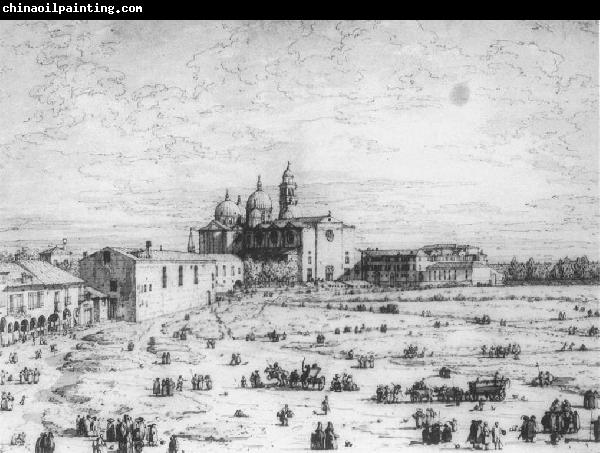 Canaletto Padua: The Prato della Valle with Santa Giustinia and the Church of Misericordia (sheet 1) df