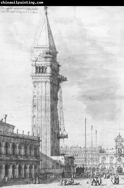 Canaletto The Piazzetta: Looking North, the Campanile under Repair bdr