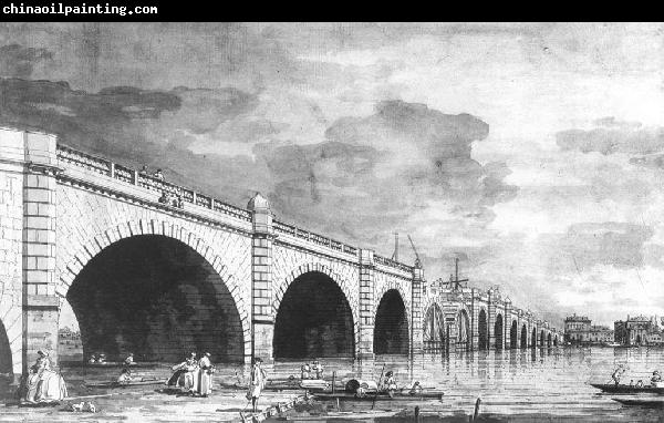 Canaletto London: Westminster Bridge under Repair vv