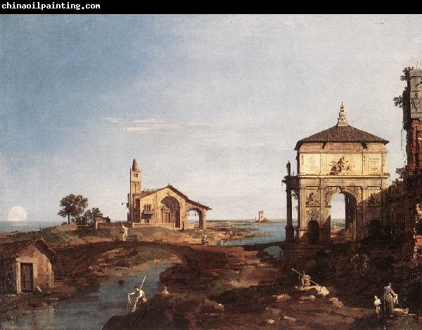 Canaletto Capriccio with Venetian Motifs df