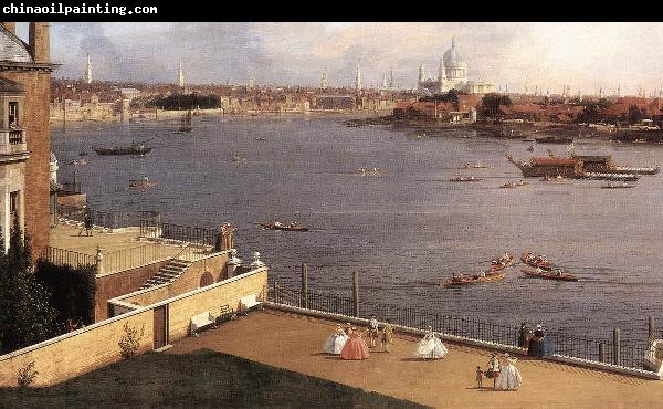 Canaletto London: The Thames and the City of London from Richmond House (detail) d