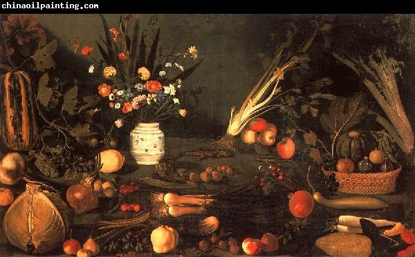 Caravaggio Still Life with Flowers Fruit