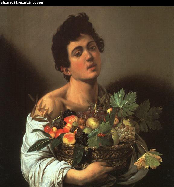 Caravaggio Youth with a Flower Basket