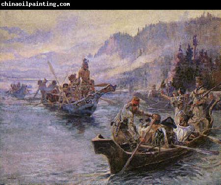 Charles M Russell Lewis and Clark on the Lower Columbia