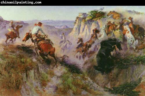 Charles M Russell The Wild Horse Hunters