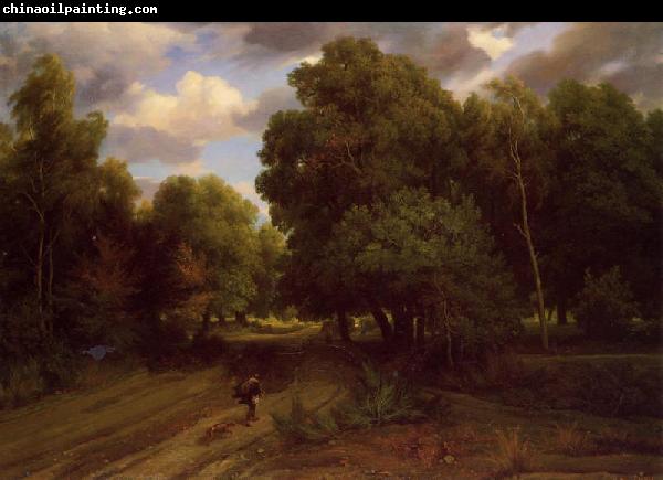 Charles-Francois Daubigny The Crossroads at the Eagle's Nest, Forest of Fontainebleau