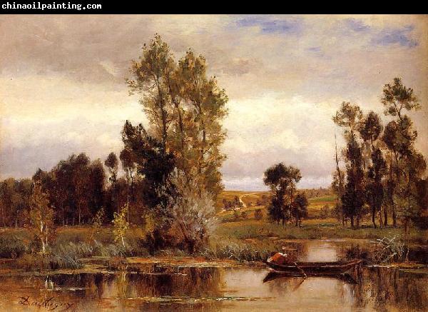 Charles-Francois Daubigny Boat on a Pond