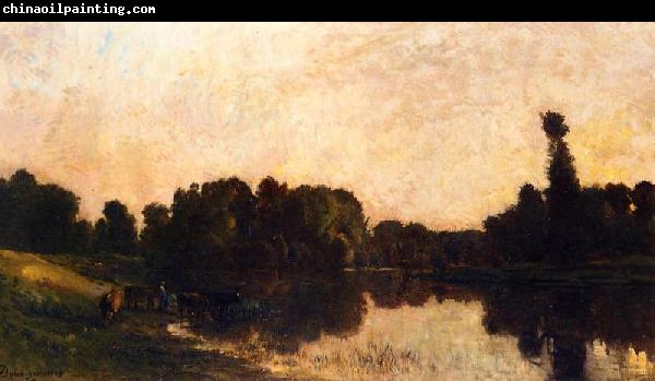 Charles-Francois Daubigny Daybreak, Oise Ile de Vaux