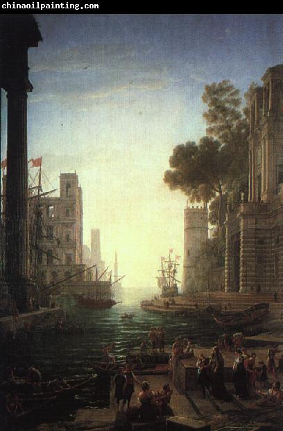 Claude Lorrain Landscape with the Embarkation of Saint Paula Romana at Ostia