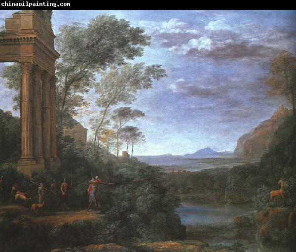 Claude Lorrain Landscape with Ascanius Shooting the Stag of Silvia