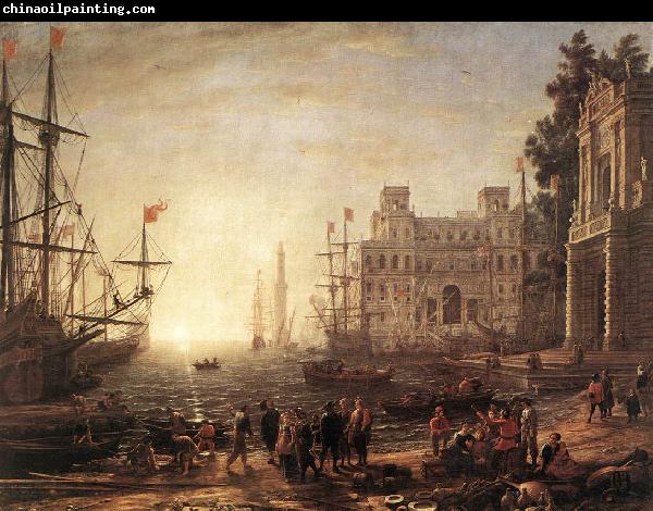 Claude Lorrain Port Scene with the Villa Medici dfg