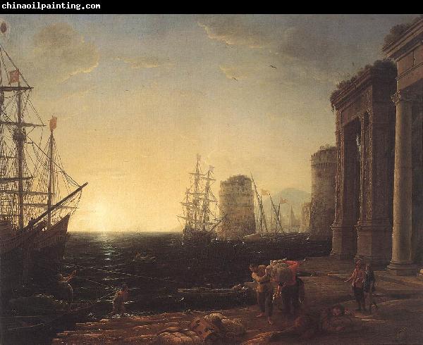 Claude Lorrain Harbour Scene at Sunset fg