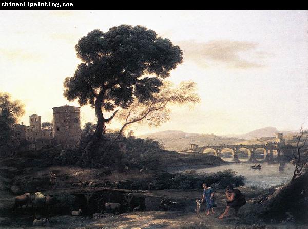 Claude Lorrain Landscape with Shepherds   The Pont Molle fgh