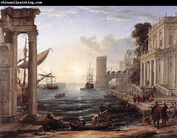 Claude Lorrain Seaport with the Embarkation of the Queen of Sheba df