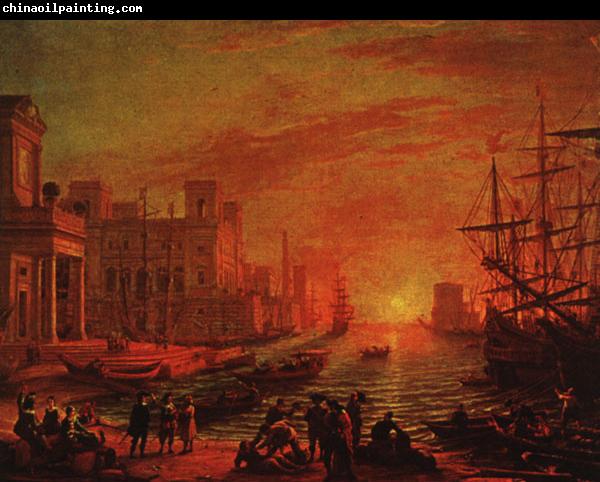 Claude Lorrain Seaport at Sunset