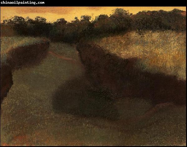 Edgar Degas Wheatfield and Row of Trees