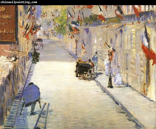 Edouard Manet Rue Mosnier with Flags