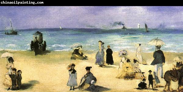 Edouard Manet On the Beach at Boulogne