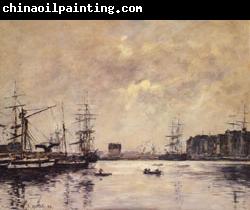 Eugene Boudin The Port of Le Havre(Dock of La Barre)