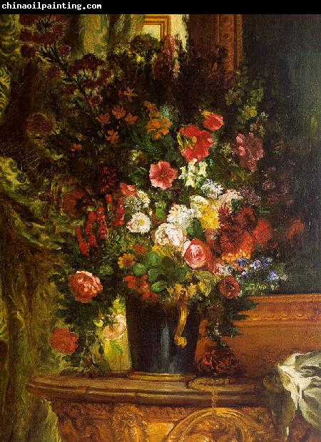 Eugene Delacroix Bouquet of Flowers on a Console_3