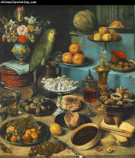 FLEGEL, Georg Still-life with Parrot fdg