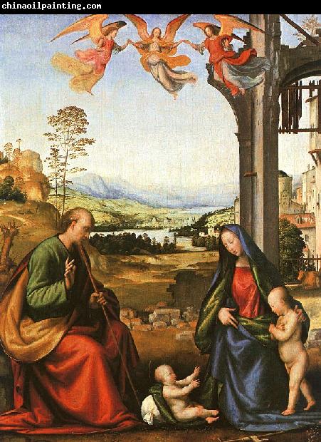 Fra Bartolommeo The Holy Family with the Infant St. John in a Landscape