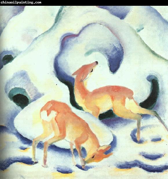 Franz Marc Deer in the Snow