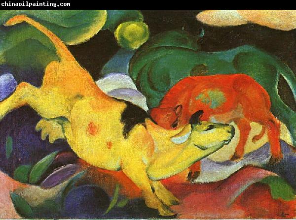 Franz Marc Cows, Yellow, Red, Green