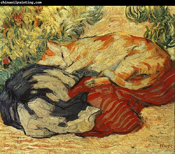 Franz Marc Cats on a Red Cloth