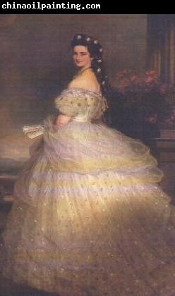 Franz Xaver Winterhalter Empress Elisabeth of Austria in White Gown with Diamond Stars in her Hair