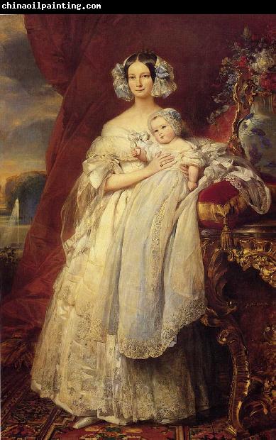 Franz Xaver Winterhalter Helene Louise Elizabeth de Mecklembourg Schwerin, Duchess D'Orleans with Prince Louis Philippe Alber