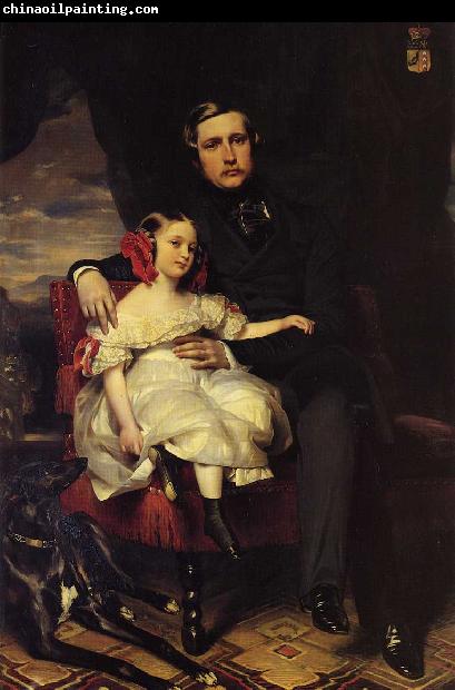 Franz Xaver Winterhalter Napoleon Alexandre Louis Joseph Berthier, Prince de Wagram and his Daughter, Malcy Louise Caroline F