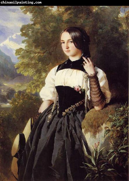 Franz Xaver Winterhalter A Swiss Girl from Interlaken