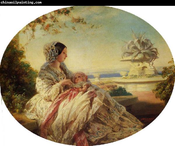 Franz Xaver Winterhalter Queen Victoria with Prince Arthur