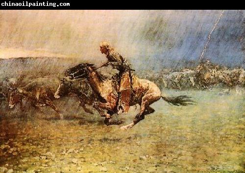 Frederick Remington The Stampede