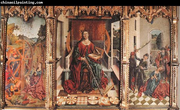 GALLEGO, Fernando Triptych of St Catherine  dfg