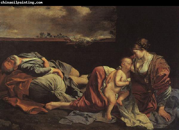 GENTILESCHI, Orazio Rest on the Flight into Egypt sdg