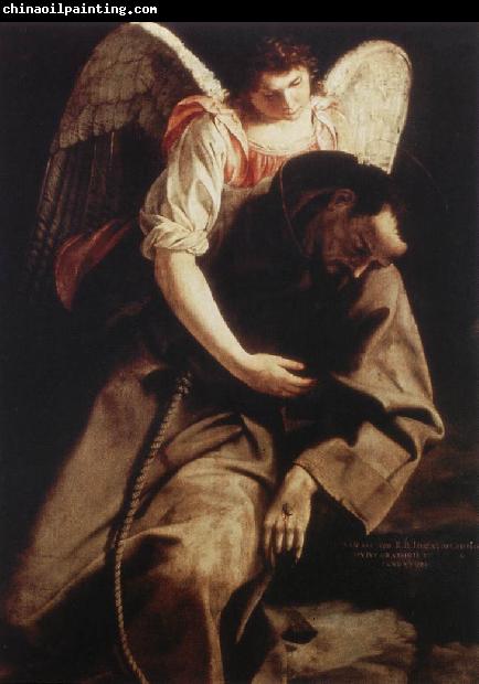 GENTILESCHI, Orazio St Francis and the Angel fdg