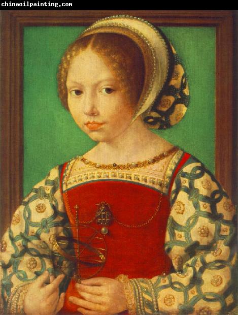 GOSSAERT, Jan (Mabuse) Young Girl with Astronomic Instrument f