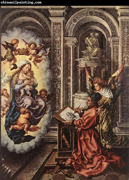 GOSSAERT, Jan (Mabuse) St Luke Painting the Madonna sdg