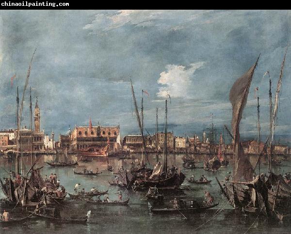 GUARDI, Francesco The Molo and the Riva degli Schiavoni from the Bacino di San Marco dfg