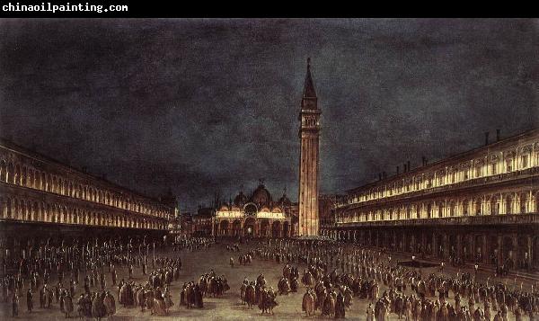 GUARDI, Francesco Nighttime Procession in Piazza San Marco fdh