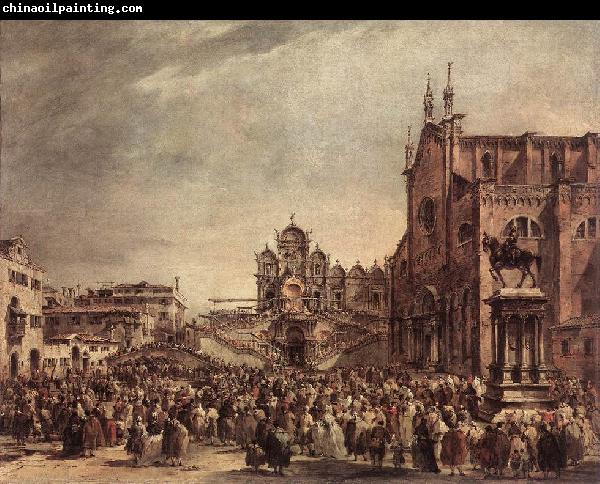 GUARDI, Francesco Pope Pius VI Blessing the People on Campo Santi Giovanni e Paolo sdg