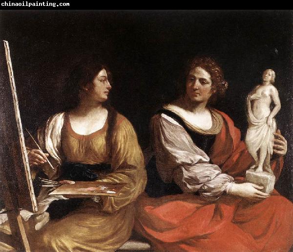 GUERCINO Allegory of Painting and Sculpture sdg