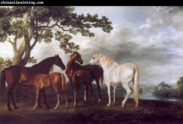 George Stubbs Mares and Foals in a Landscape